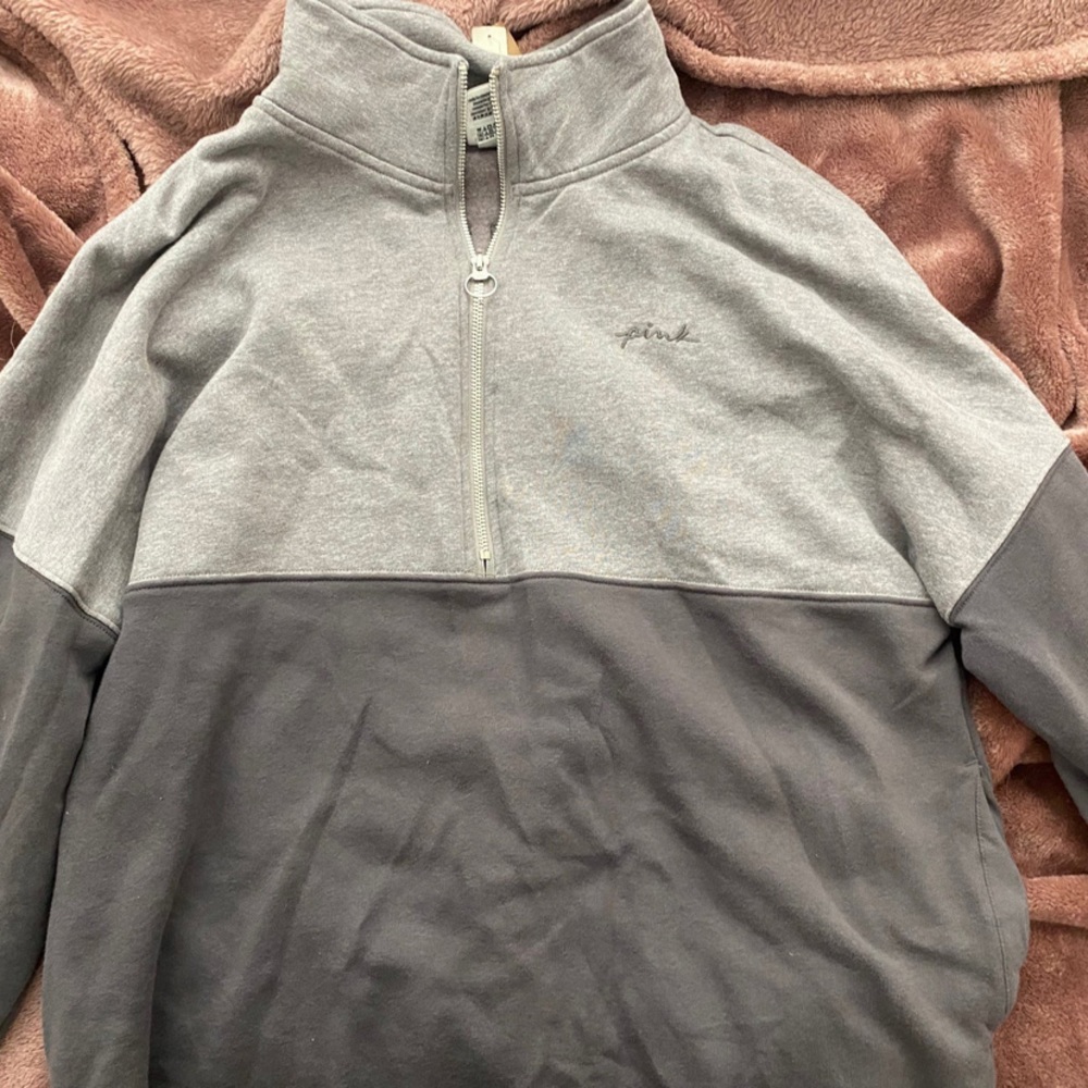 PINK quarter zip. never worn